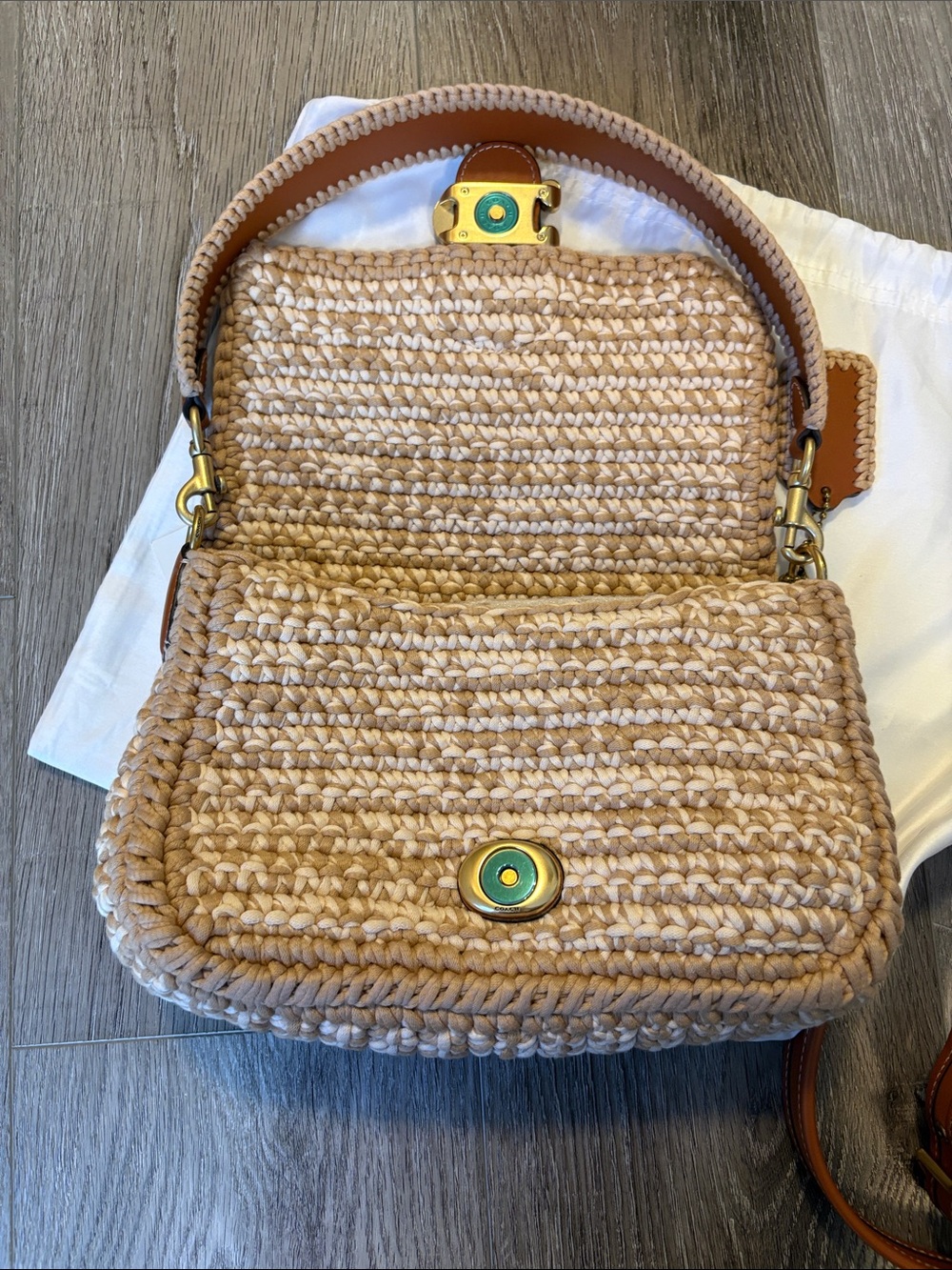 NWT Coach Crochet Soft Tabby Purse - Picture 9 of 11